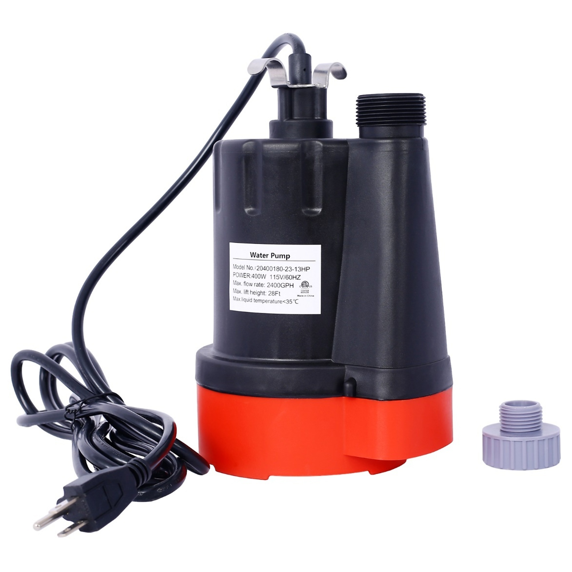 Progreen Submersible Water Pump — 1/3 HP, 2500 GPH, 25ft. Max Lift, 115V, Model# BAC-W465127587